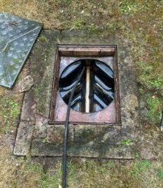 Drain chamber running clear after unblocking